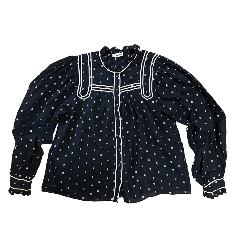 Ulla Johnson *Sold Out* Abigail Black Dot Blouse - Size 4 - Picture 4 of 9
